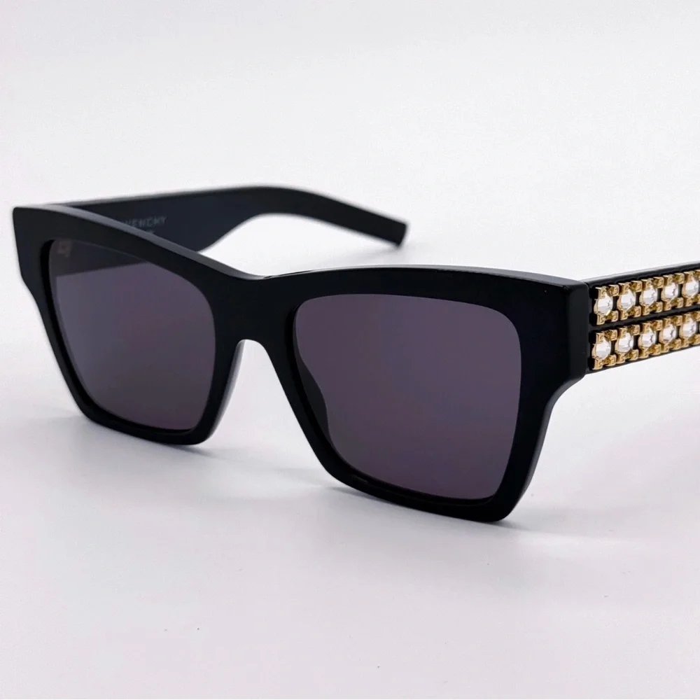 New! Givenchy Elegant Black Sunglasses with Crystals, GV40076I 01A, Authentic - Picture 7 of 11